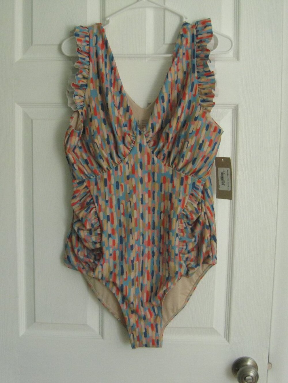 NWT Albion Riptide One-Piece Swim Suit Size XXL Athens Sunset Padded Ruffle - Picture 9 of 11